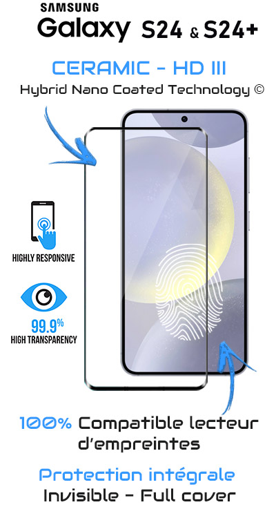 Protection d'écran compatible lecteur d'empreinte digitale - Samsung Galaxy S24 & S24 Plus